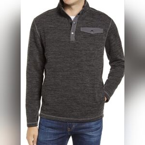 Johnnie-O Mens Heathered Black Fleetwood Snap Henley Pullover Size XXL NWT